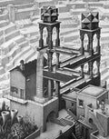 escher2 060 twon Waterfall Art A4 Photo Print