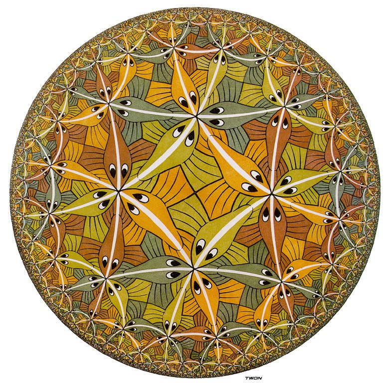 escher2 090 twon Circle Limit III Art A4 Photo Print