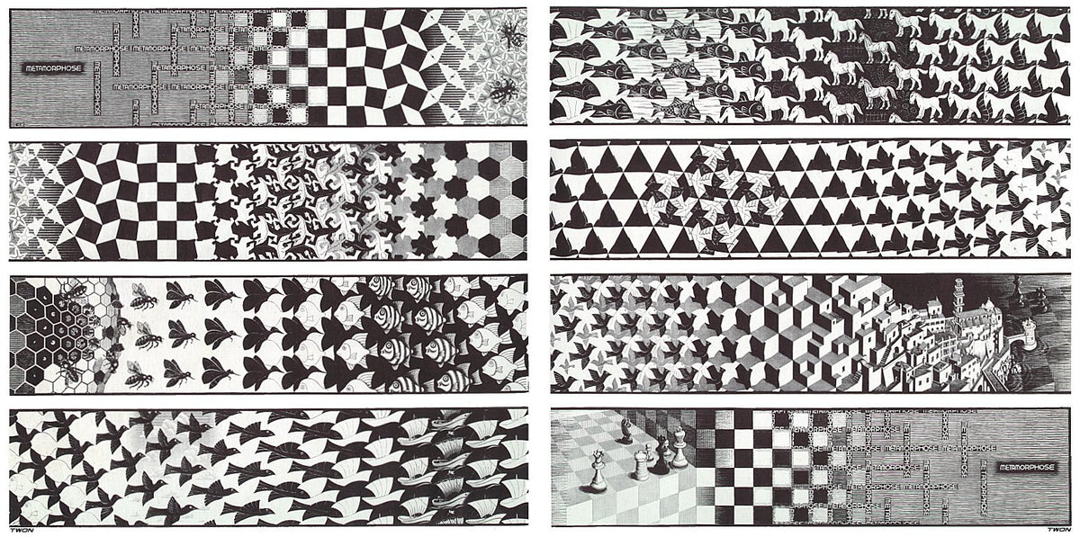 escher2 110 twon Metamorphosis III Art A4 Photo Print
