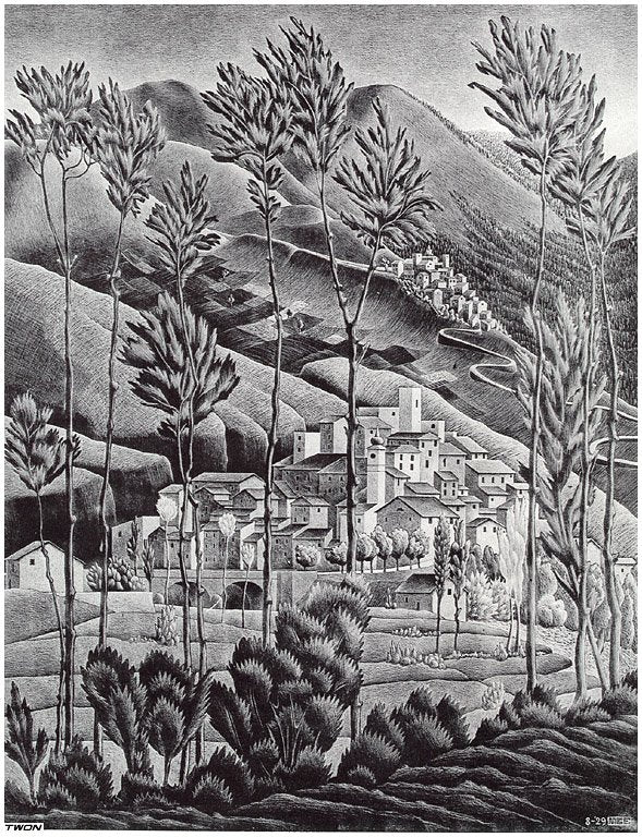 escher2 111 twon Alfedena Abruzzi Art A4 Photo Print