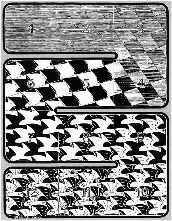 escher2 130 twon Art A4 Photo Print