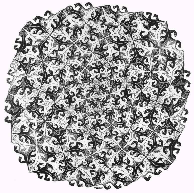 escher2 170 twon Division Art A4 Photo Print