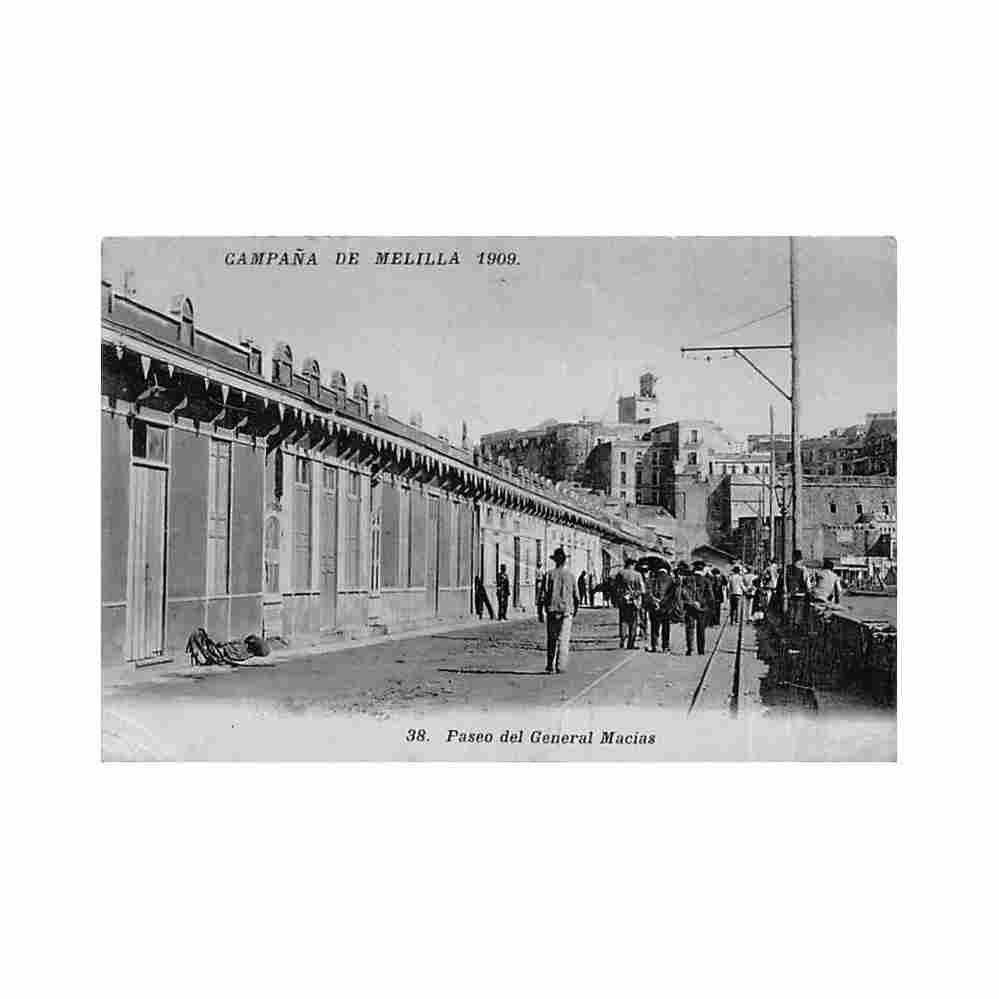 espana campana de melilla 1909 paseo del general macias ed boumendil 38 Vintage A4 Photo Print