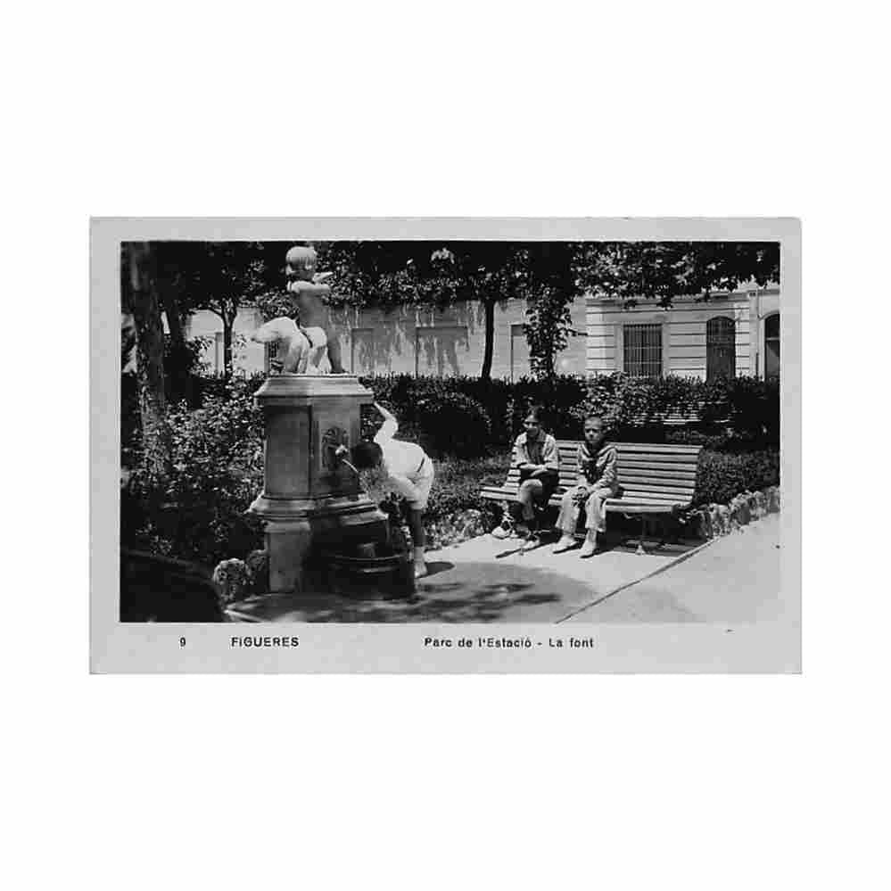 espana figueras figueres cat parc de l estacio la font Vintage A4 Photo Print