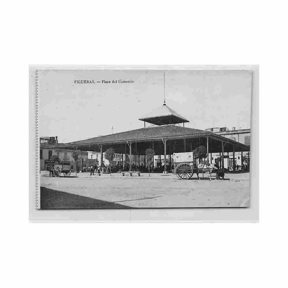 espana figueras plaza del comercio ed j tort Vintage A4 Photo Print