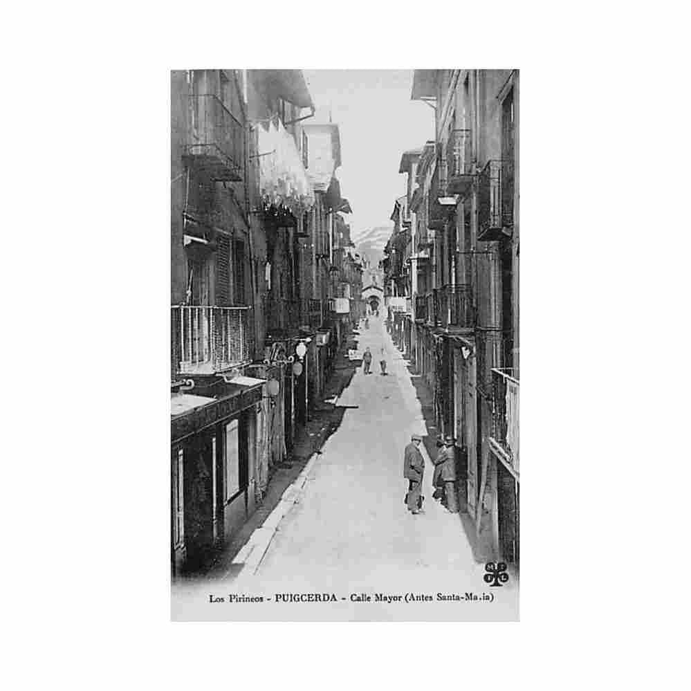 espana puigcerda cat calle mayor antes santa maria ed mtil Vintage A4 Photo Print
