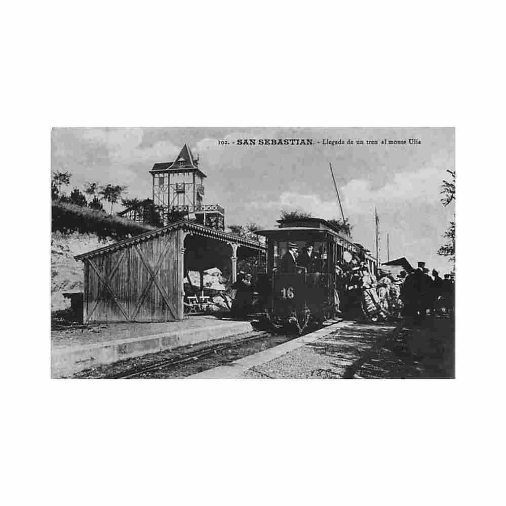 espana san sebastian llegada de un tren al monte unia ed galarza 102 Vintage A4 Photo Print