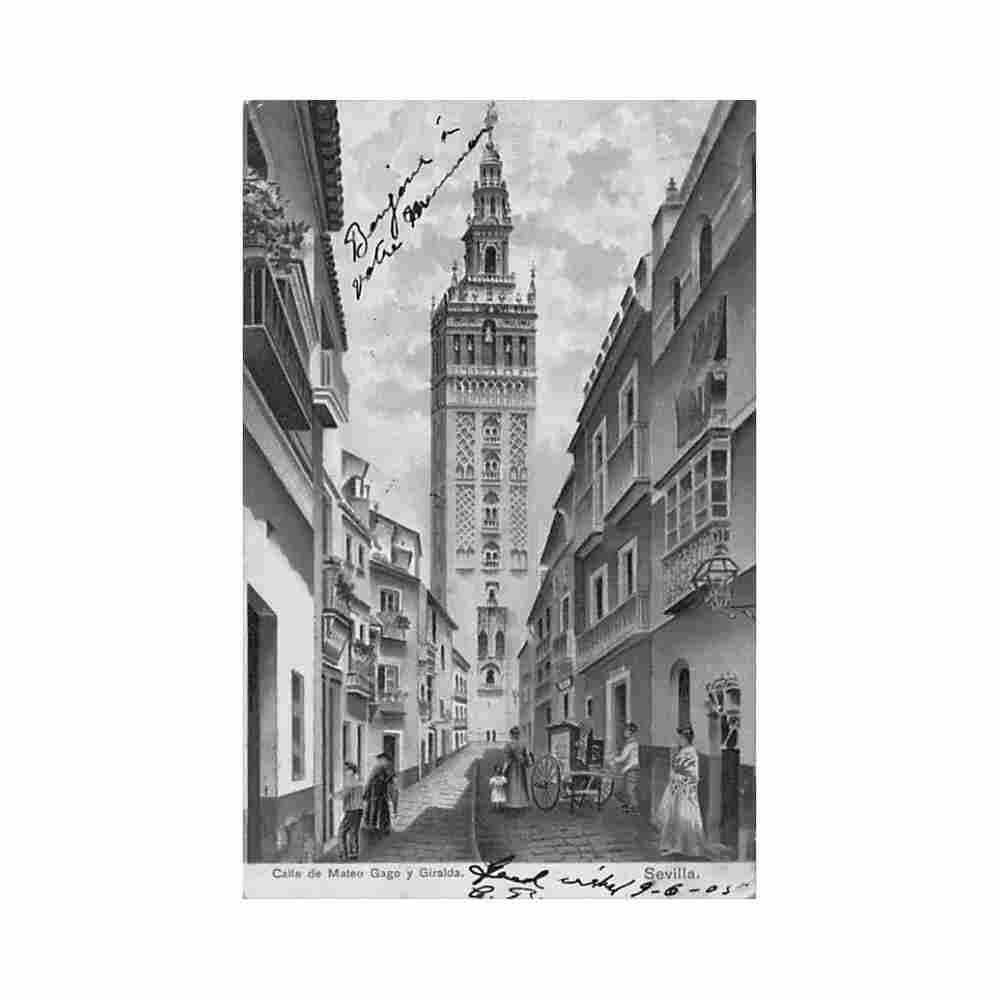 espana sevilla calle de mateo gago y giralda ed stengel co 29559 Vintage A4 Photo Print