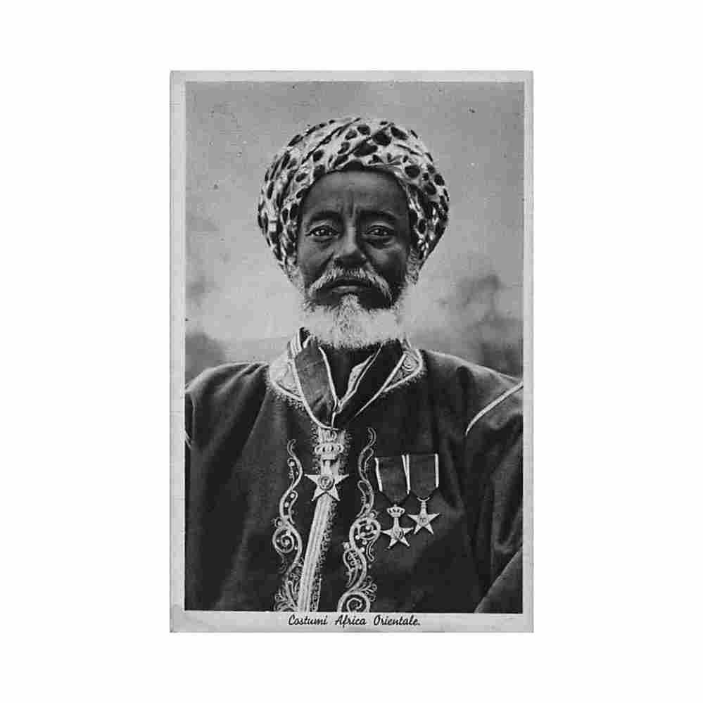 ethiopia native chief with italian medals Vintage A4 Photo Print
