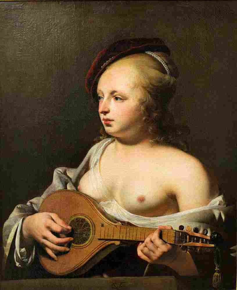 ever Cittern Player Art A4 Photo Print