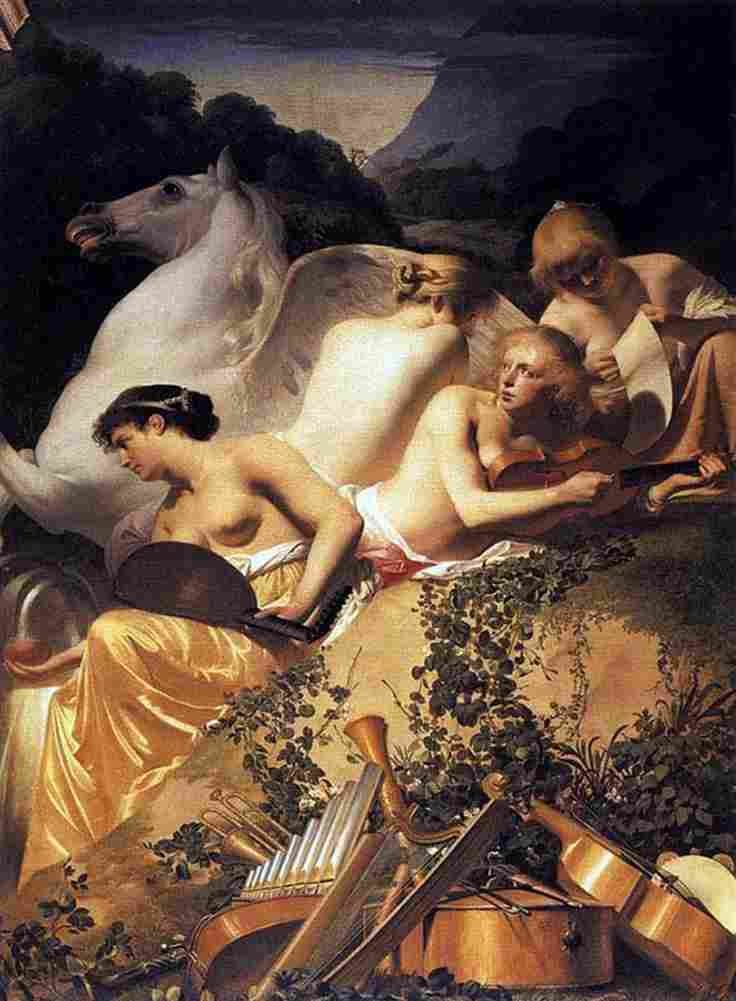 ever Four Muses and Pegasus on Parnassus Art A4 Photo Print