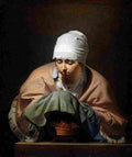 ever Young Woman Warming her Hands Art A4 Photo Print