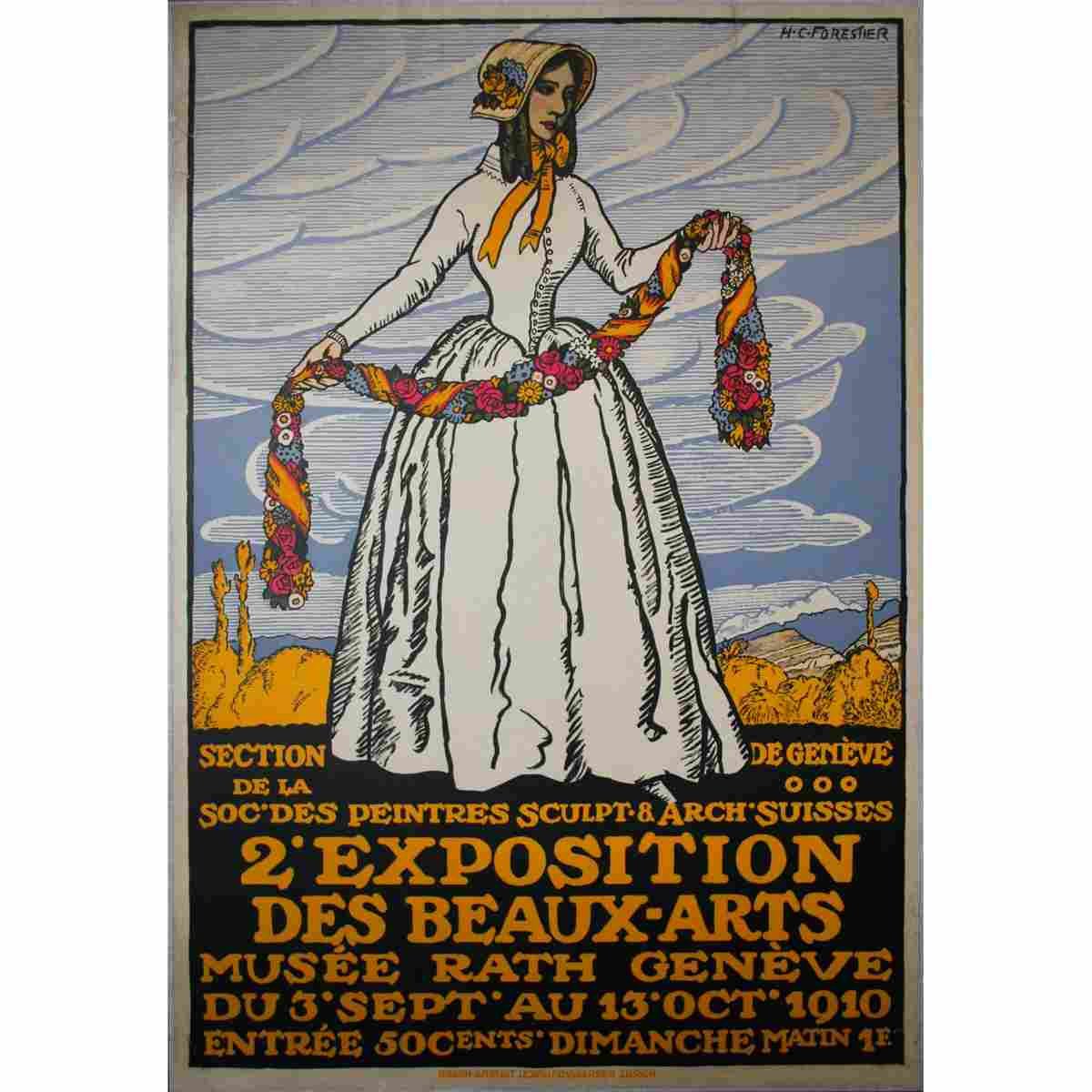 exposition de beaux arts geneve henry claudius forestier 1910 10 Advert A4 Photo Print
