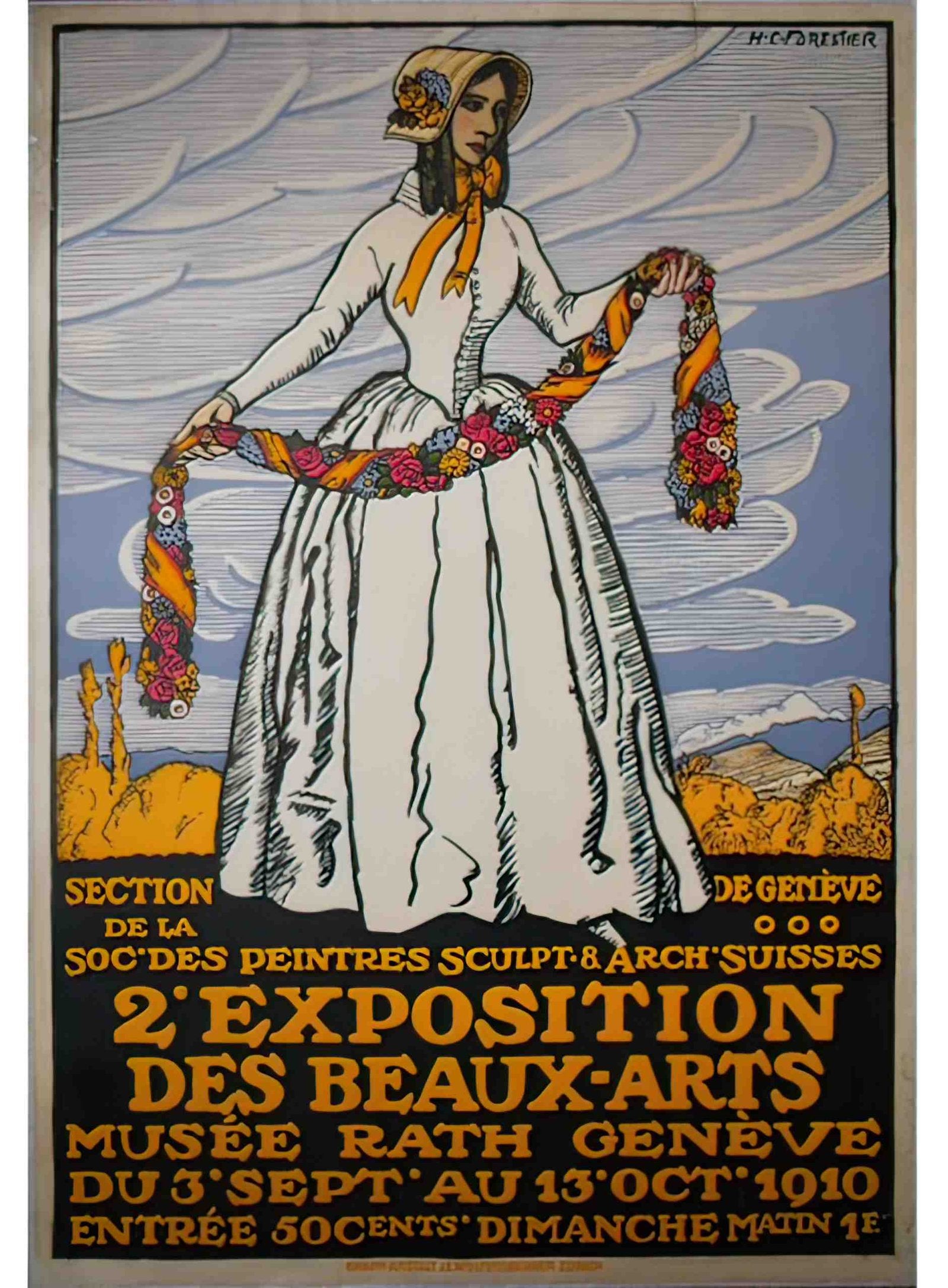 exposition de beaux arts geneve henry claudius forestier 1910 6 Advert A4 Photo Print