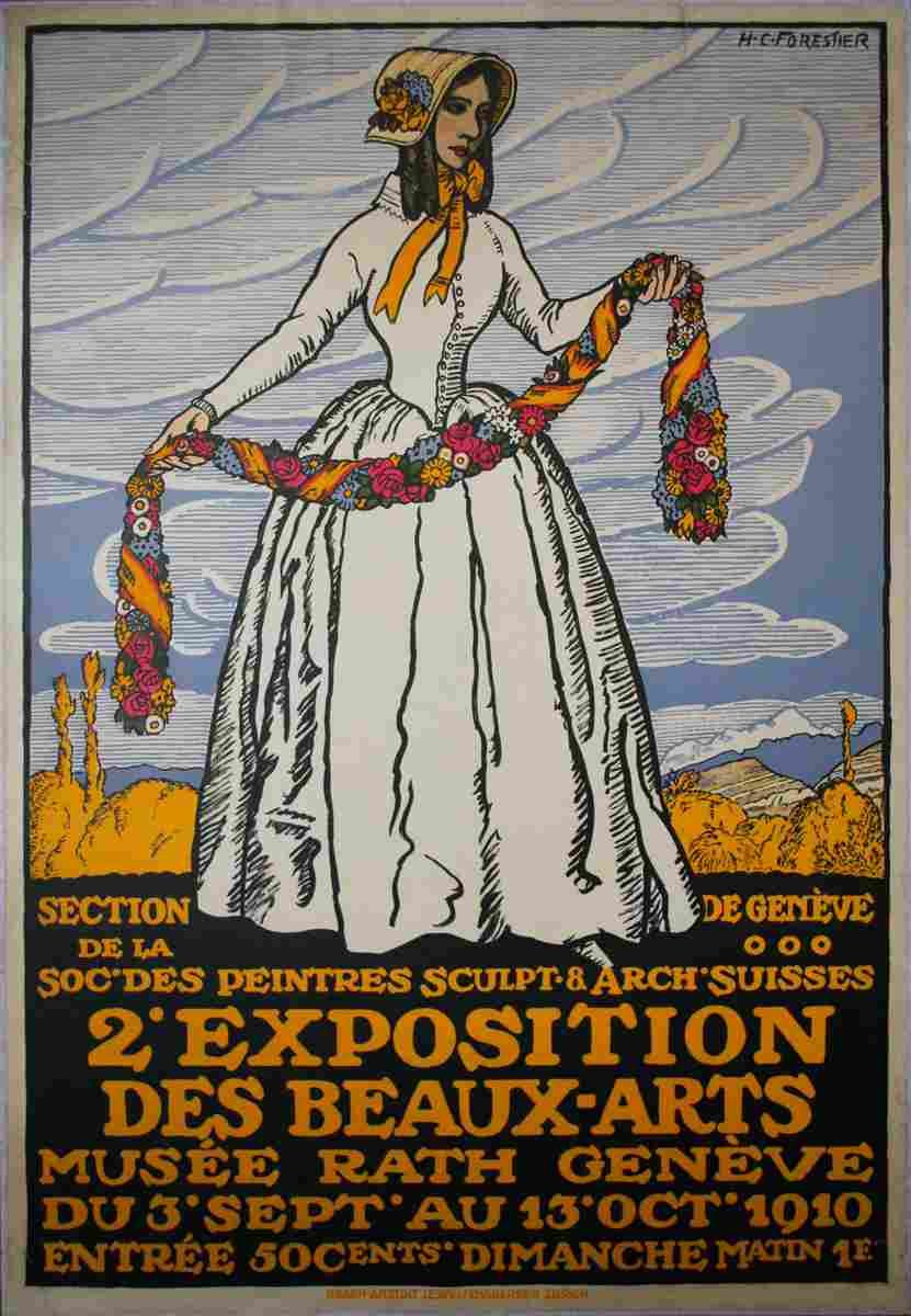 exposition de beaux arts geneve henry claudius forestier 1910 9 Advert A4 Photo Print
