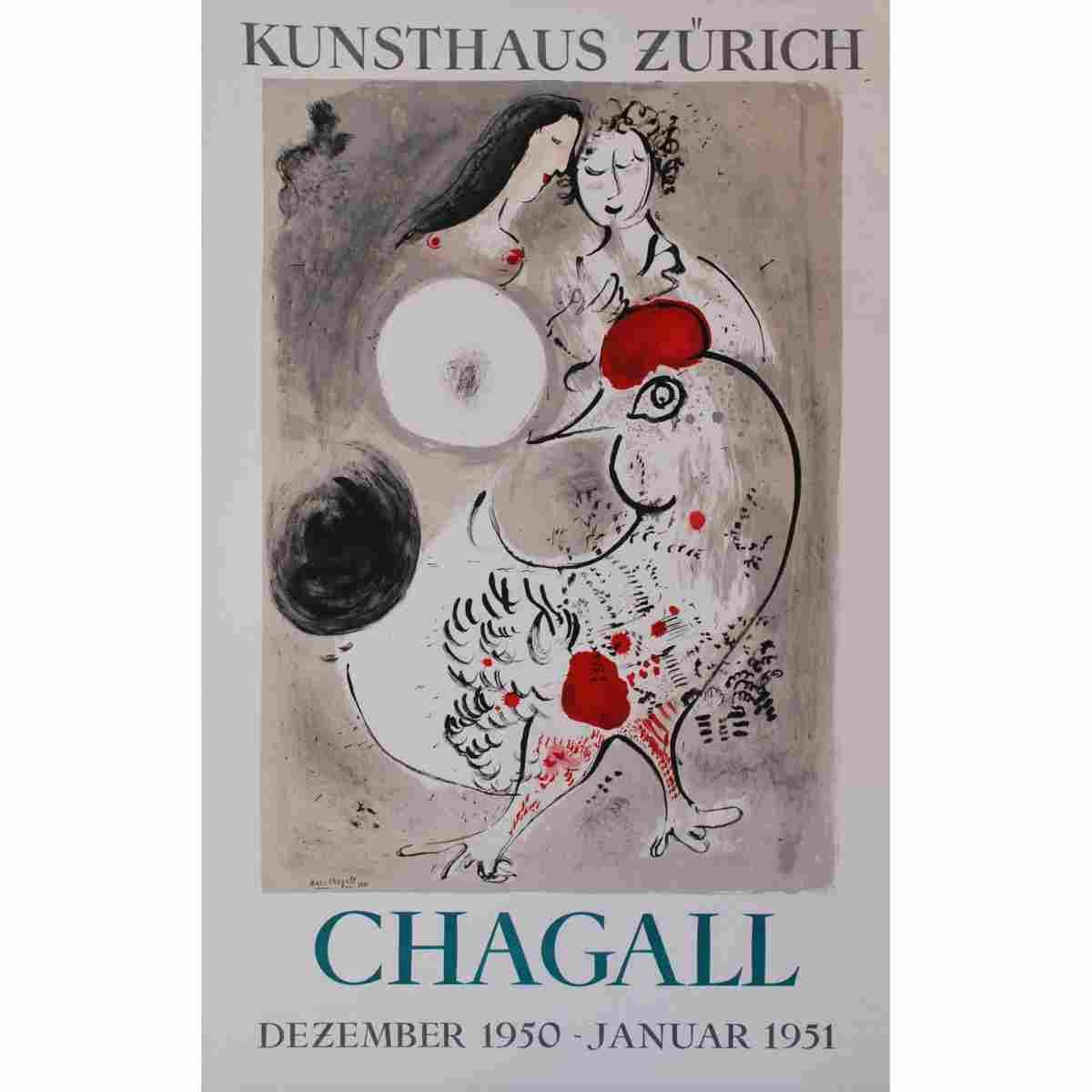 exposition kunsthaus zuerich marc chagall 1950 2 Advert A4 Photo Print
