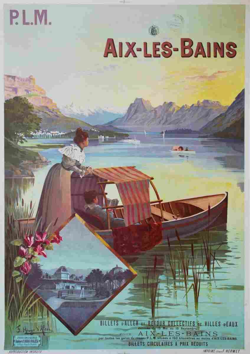 f hugo d alesi aix les bains 1889 9 Advert A4 Photo Print
