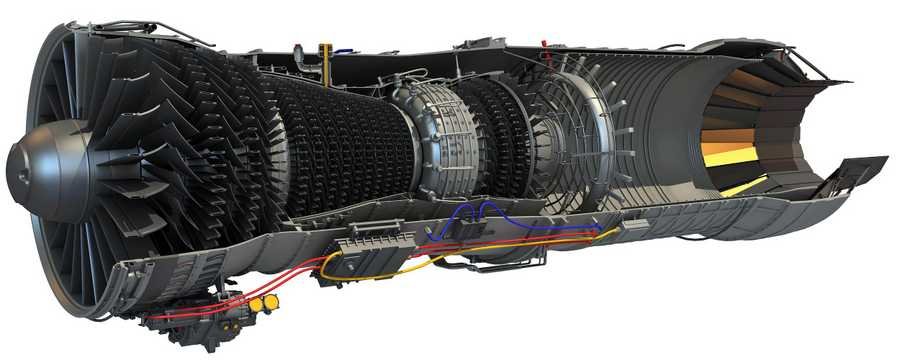 f100 turbofan engine cutaway A4 Photo Print