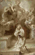faccini christ and the virgin appearing to saint francis Art A4 Photo Print