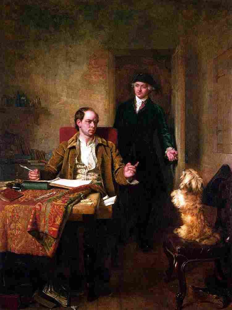 faed Sir Joshua Reynolds Visiting Goldsmith in His Study Art A4 Photo Print