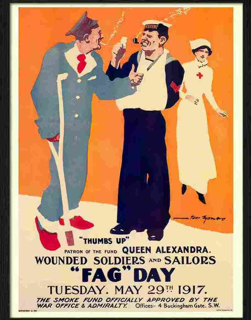 fag day bert thomas 1917 war poster Advert A4 Photo Print