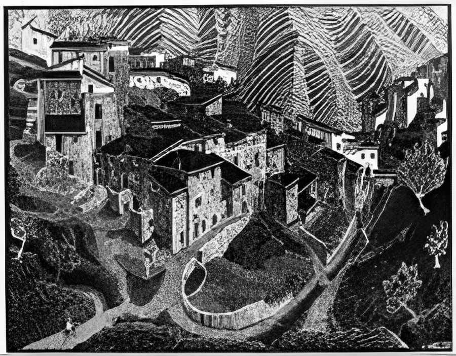 fara san martino abruzzi mc escher 1928 A4 Photo Print