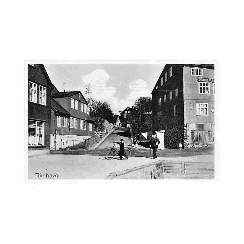 faroe torshavn jacobsens bokahandil Vintage A4 Photo Print