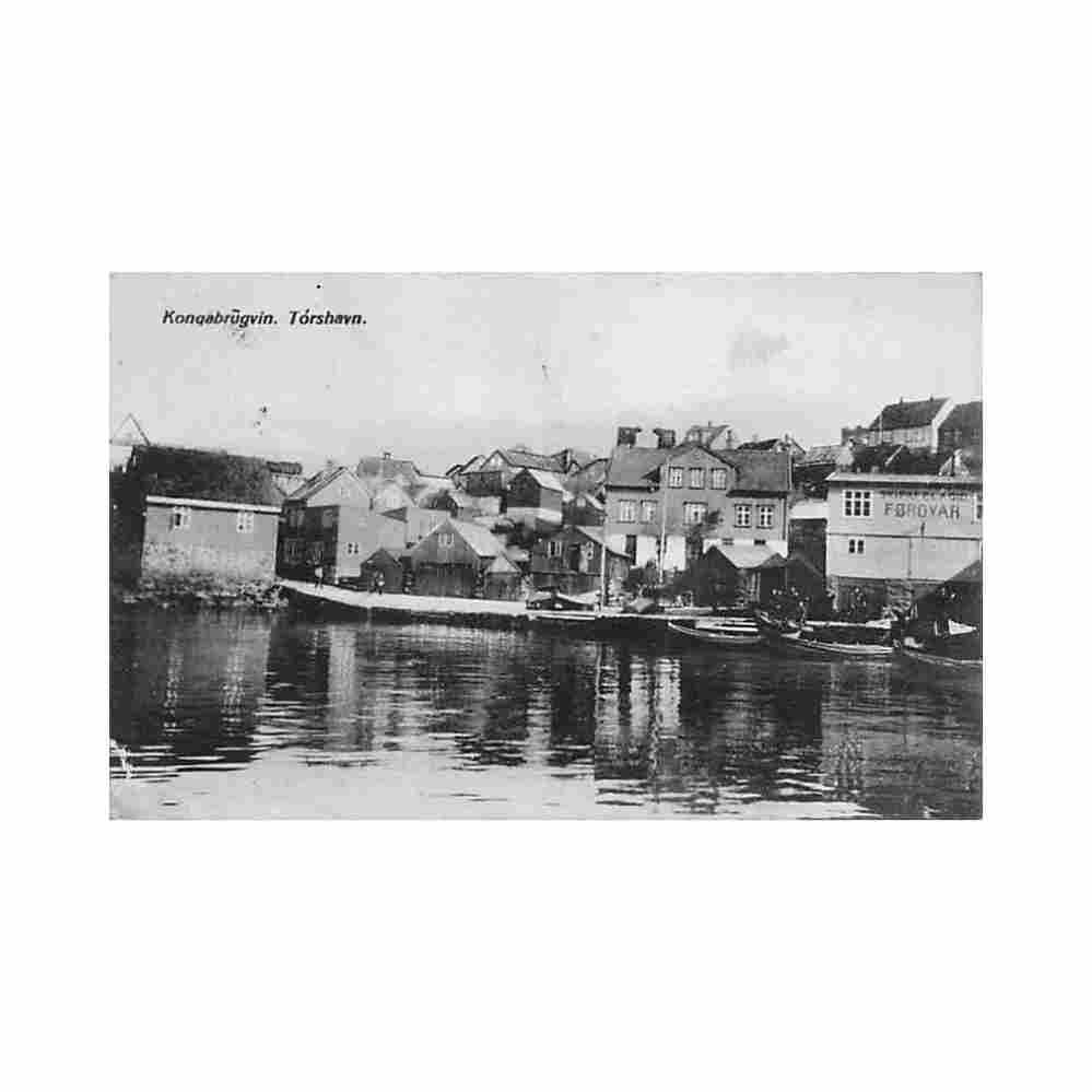 faroe torshavn kongabrugvin hjalmar jacobsen Vintage A4 Photo Print