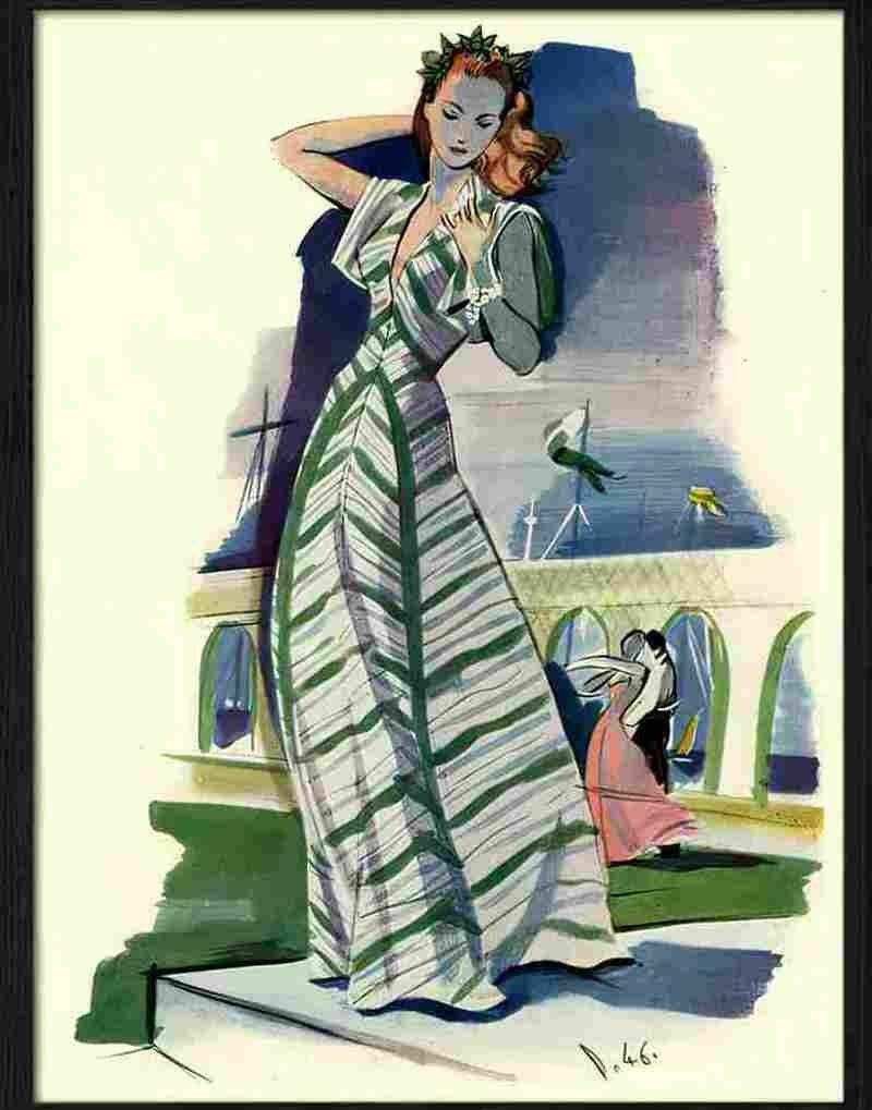 fashion illustration 1940s Advert A4 Photo Print