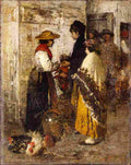 favretto the poultry seller Art A4 Photo Print