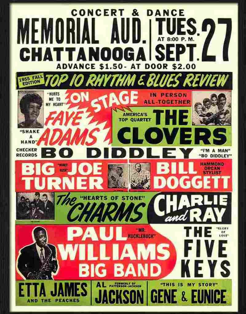 faye adams rock n roll concert poster 1950s Advert A4 Photo Print