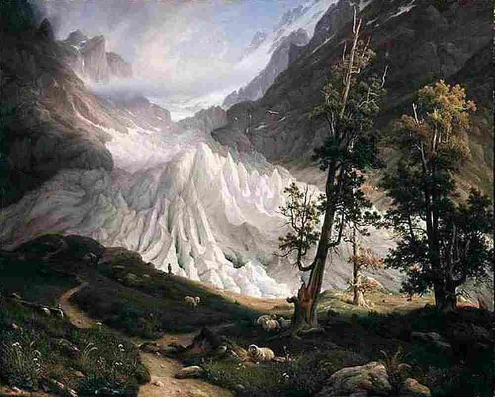 fear Grindelwald Glacier Art A4 Photo Print