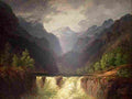 fear Mountain Landscape with a Waterfall Art A4 Photo Print