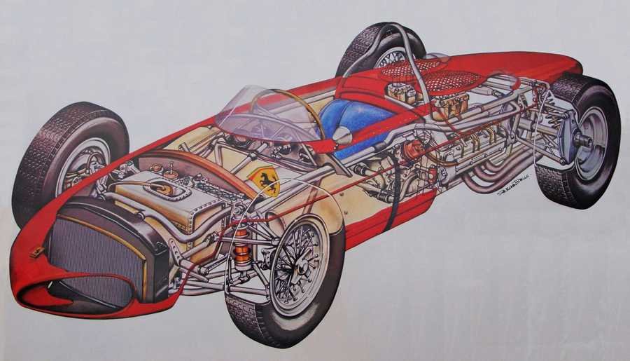 ferrari 156 f1 1 cutaway A4 Photo Print