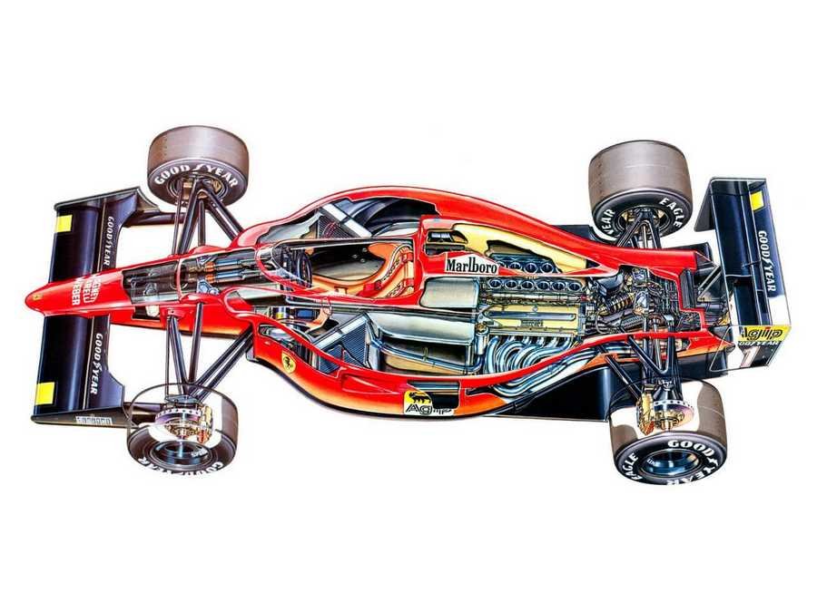 ferrari 641 cutaway A4 Photo Print