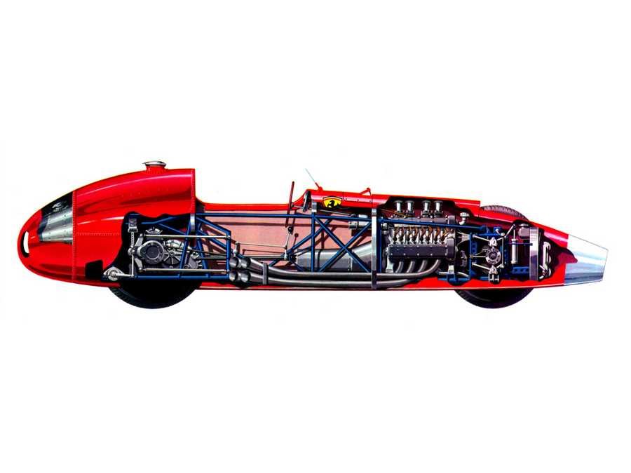ferrari d50 1955 cutaway A4 Photo Print
