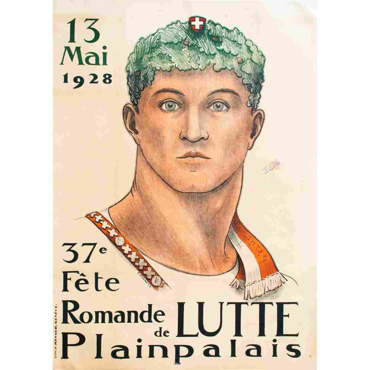 fete de lutte geneve e tognetti 1928 2 Advert A4 Photo Print