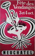 fete des vendanges neuchatel andre huguenin 1953 4 Advert A4 Photo Print