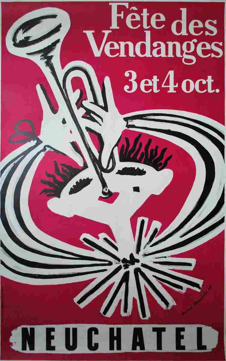 fete des vendanges neuchatel andre huguenin 1953 4 Advert A4 Photo Print
