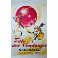 fete des vendanges neuchatel andre huguenin 1955 2 Advert A4 Photo Print
