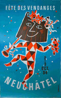 fete des vendanges neuchatel claude humbert 1954 4 Advert A4 Photo Print