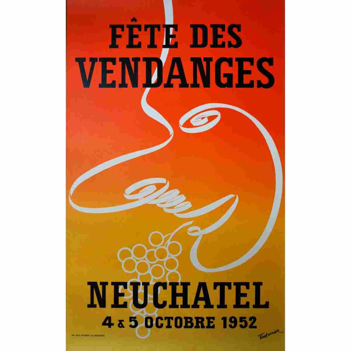 fete des vendanges neuchatel louis tinturier 1952 2 Advert A4 Photo Print