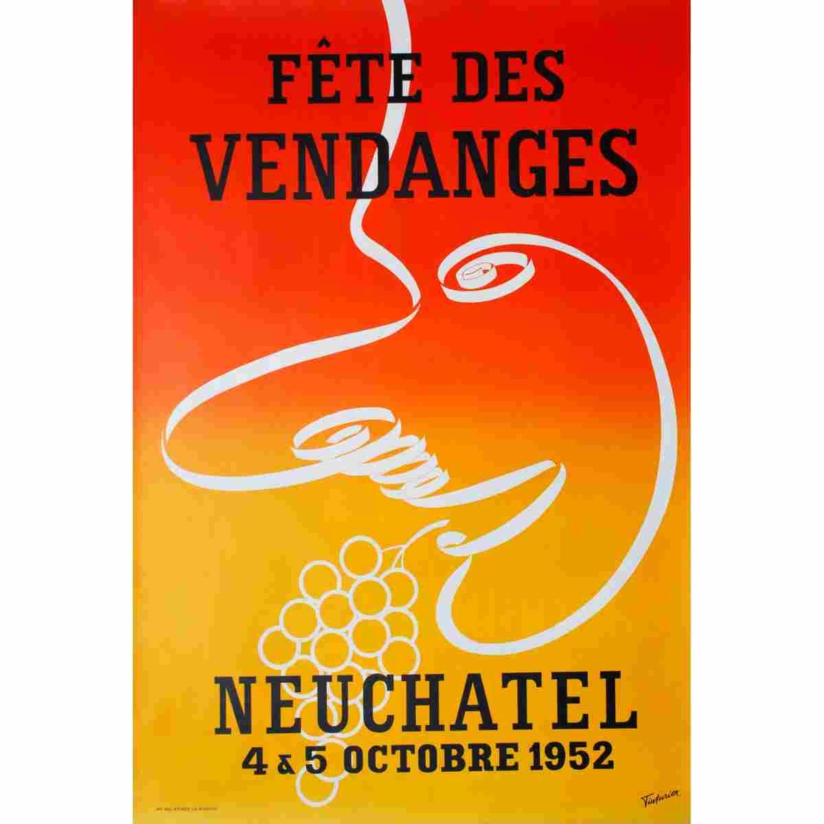 fete des vendanges neuchatel walter wehinger 1956 18 Advert A4 Photo Print