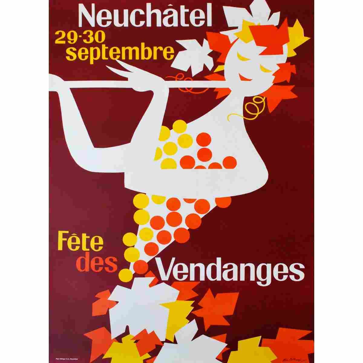 fete des vendanges neuchatel walter wehinger 1956 22 Advert A4 Photo Print