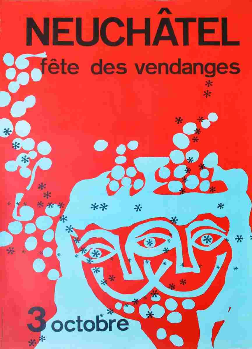 fete des vendanges neuchatel walter wehinger 1956 28 Advert A4 Photo Print