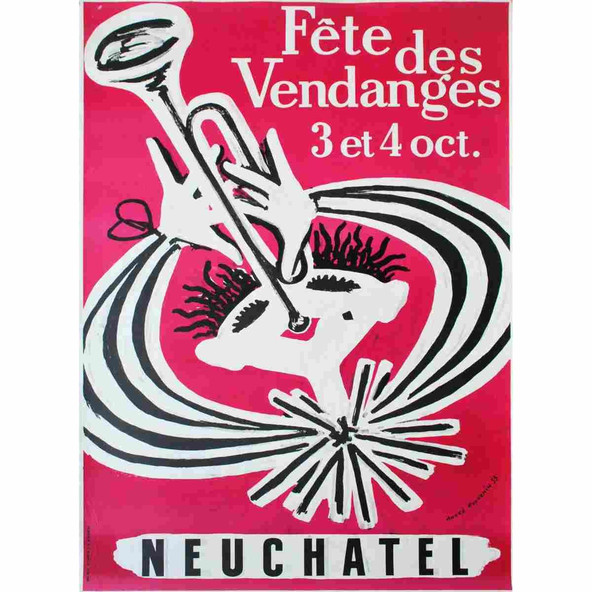 fete des vendanges neuchatel walter wehinger 1956 30 Advert A4 Photo Print