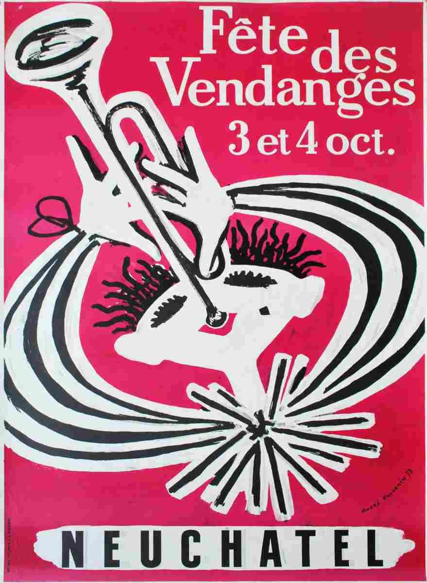 fete des vendanges neuchatel walter wehinger 1956 32 Advert A4 Photo Print