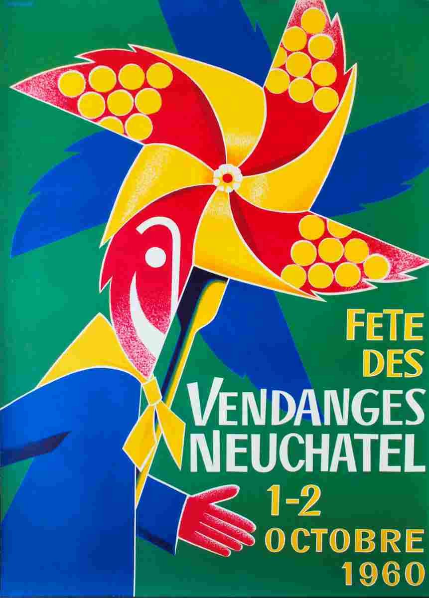 fete des vendanges neuchatel walter wehinger 1956 36 Advert A4 Photo Print
