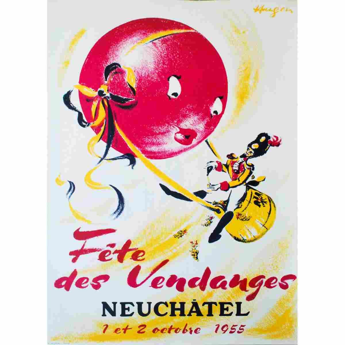 fete des vendanges neuchatel walter wehinger 1956 62 Advert A4 Photo Print