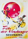 fete des vendanges neuchatel walter wehinger 1956 64 Advert A4 Photo Print